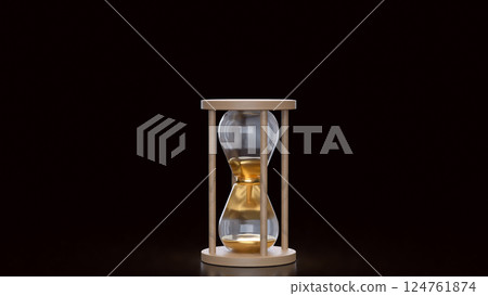 The Sand clock for Time concept 3d Rendering. 124761874