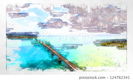 Sketch-style sketch landscape beautiful aerial view drone photography sky mountain midair floating fantastic drone Sketch-style sketch landscape beautiful aerial view drone photography sky mountain midair floating fantastic drone 124762341