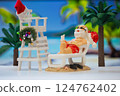 聖誕老人享受熱帶假期 124762402