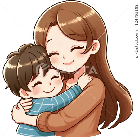 happy family hug 124763188