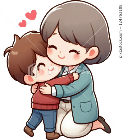 happy family hug 124763189