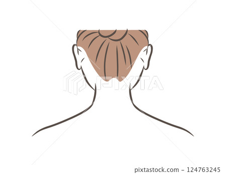 女性頸背向後的插圖素材 124763245