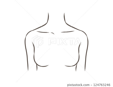 裸體女人的半身插圖 124763246