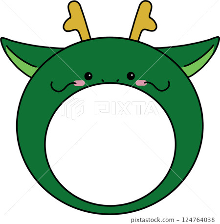 Dragon animal face - can be used as decoration or as a sticker with a child's photo 124764038