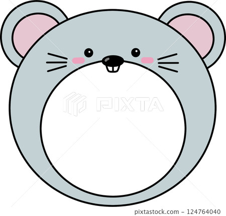Mouse animal face - can be used as a decoration or a sticker with a child's photo Mouse animal face - can be used as a decoration or a sticker with a child's photo 124764040