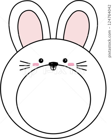 Rabbit animal face - can be used as decoration or as a sticker with a child's photo 124764042