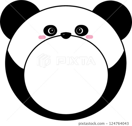 Panda animal face - can be used as a decoration or a sticker with a child's photo 124764043