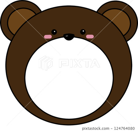 Bear animal face - can be used as a decoration or a sticker with a child's photo 124764080