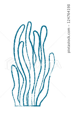 Underwater seaweed doodle. Aquatic plant sketch. Flora from the ocean, flat texture, under the water, potential for aquatic projects. Underwater seaweed doodle. Aquatic plant sketch. Flora from the ocean, flat texture, under the water, potential for aquatic projects. 124764198