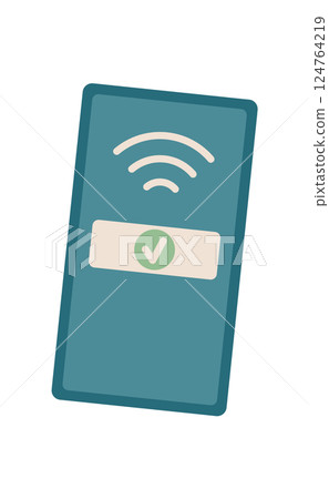Payment phone icon. Cash transfer with wallet. Digital finance, flat graphic, suitable for business concepts and online transactions. Payment phone icon. Cash transfer with wallet. Digital finance, flat graphic, suitable for business concepts and online transactions. 124764219