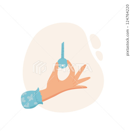 Key exchange icon. Hand gives and receives a key. Human gesture symbolizes exchange, flat graphic style, suitable for concepts related to security and access. Key exchange icon. Hand gives and receives a key. Human gesture symbolizes exchange, flat graphic style, suitable for concepts related to security and access. 124764220