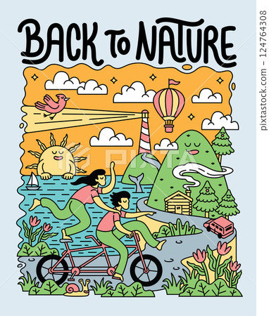 back to nature cute vector illustration 124764308