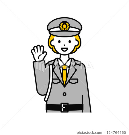 Upper body pose_simple security guard woman 02 Upper body pose_simple security guard woman 02 124764360