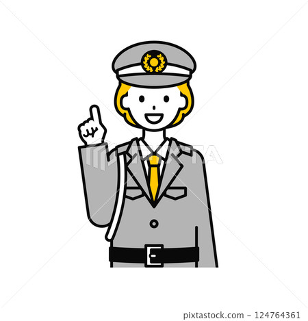 Upper body pose_simple security guard woman 03 Upper body pose_simple security guard woman 03 124764361