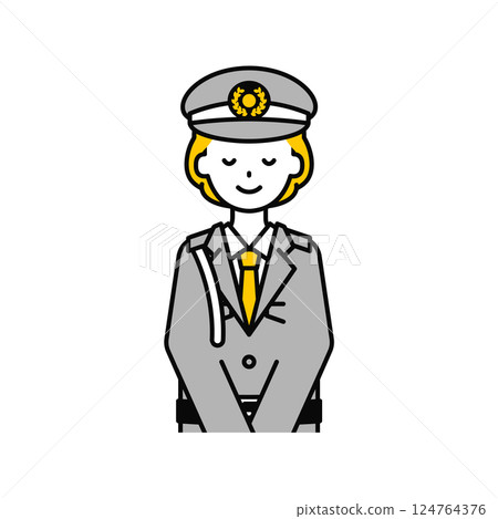 Upper body pose_simple security guard woman 18 124764376