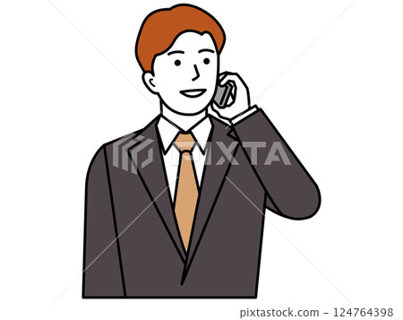 A man in a suit making a phone call. Part 2 124764398