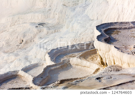 Travertine terraces of Pamukkale. Turkey 124764603