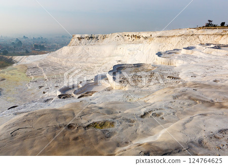 Travertines mountains of Pamukkale in Turkey. Travertines mountains of Pamukkale in Turkey. 124764625