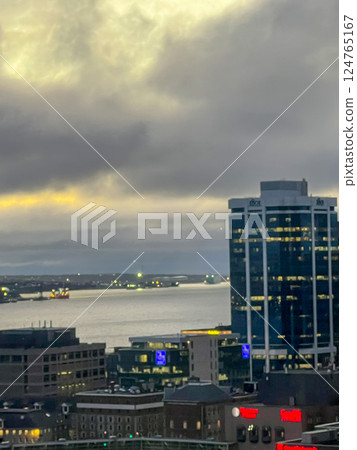 A view of the city of Halifax, Nova Scotia, Canada on a sunrise A view of the city of Halifax, Nova Scotia, Canada on a sunrise 124765167