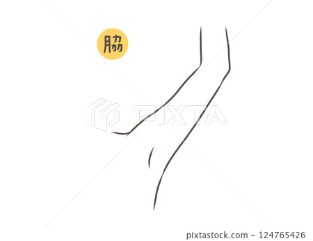 女性腋窩部位圖 124765426