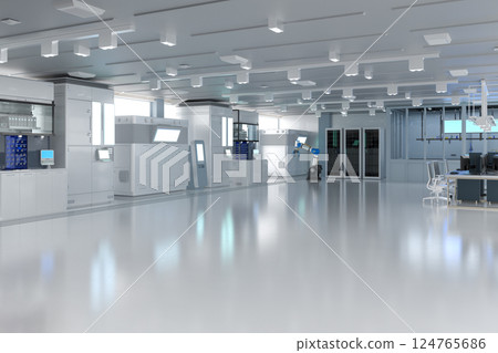 White futuristic semiconductor manufacturing factory White futuristic semiconductor manufacturing factory 124765686