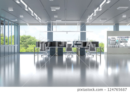 White futuristic semiconductor manufacturing factory White futuristic semiconductor manufacturing factory 124765687