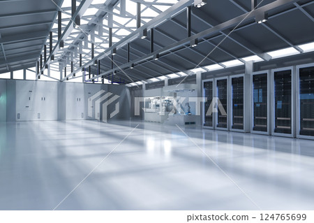 White futuristic semiconductor manufacturing factory White futuristic semiconductor manufacturing factory 124765699