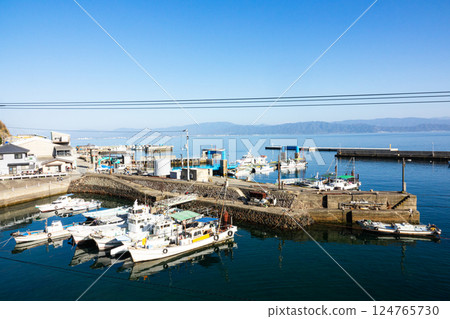Scenery of Maura fishing port on Ibuki Island in Kanonji City, Kagawa Prefecture, Shikoku Scenery of Maura fishing port on Ibuki Island in Kanonji City, Kagawa Prefecture, Shikoku 124765730