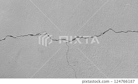 White wall cement broken texture with cracks Background. 124766187