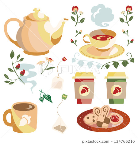 Illustration material of a stylish cafe 124766210