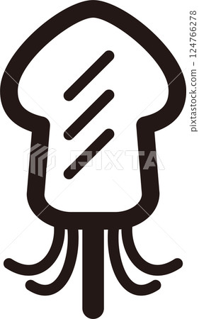 Icon grilled squid summer festival pictogram line line icon decoration design illustration Icon grilled squid summer festival pictogram line line icon decoration design illustration 124766278