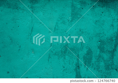 Aqua color cement wall background and texture, summer color 124766740