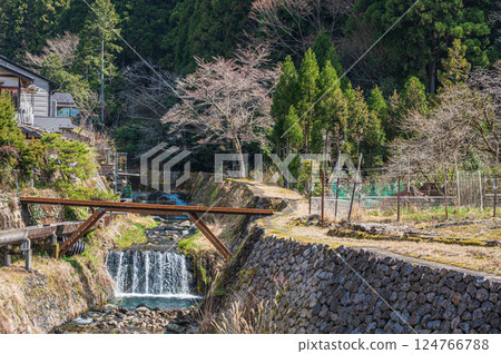 Kurama River, a clear stream flowing near Kurama Village, Kyoto City 124766788