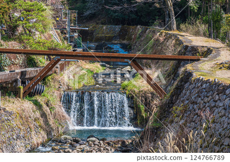 鞍馬川，京都市鞍馬村附近流淌的一條清澈的小溪 124766789