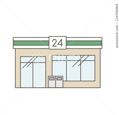 店員和便利商店的插圖 店員和便利商店的插圖 124766864