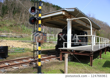 Scenery with a steam locomotive_Old Manji Line 124766961