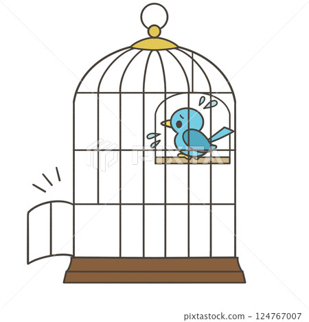 鳥在敞開的鳥籠裡 鳥在敞開的鳥籠裡 124767007