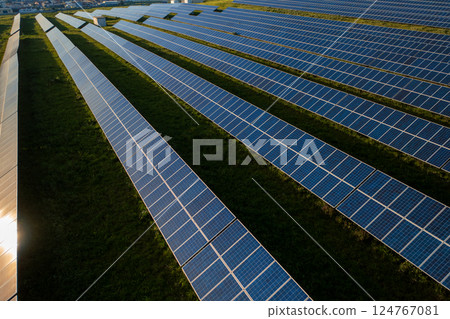Solar farm promoting renewable energy and 124767081