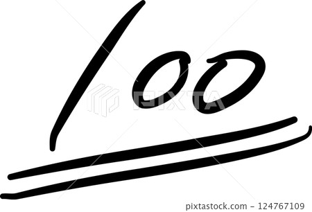 100 分,黑色手寫數字,向量插圖 100 分,黑色手寫數字,向量插圖 124767109