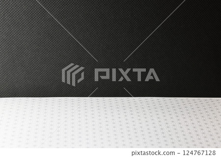 Black wall and white floor with Japanese pattern 124767128