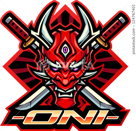 Oni head mascot Oni head mascot 124767401