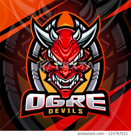 Ogre devils head mascot logo design 124767631
