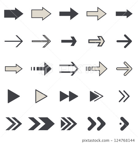 Illustration material: various arrow illustration set Illustration material: various arrow illustration set 124768144