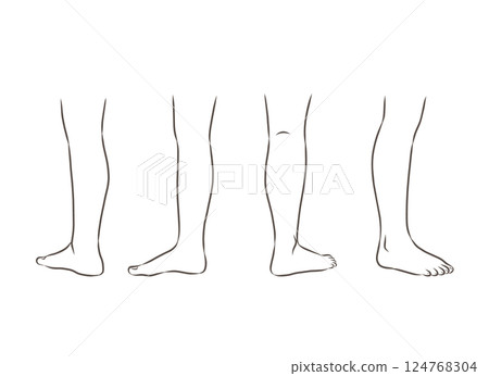 膝蓋以下腿部部位插圖集 124768304