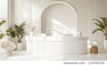 明亮的接待櫃檯 124768349