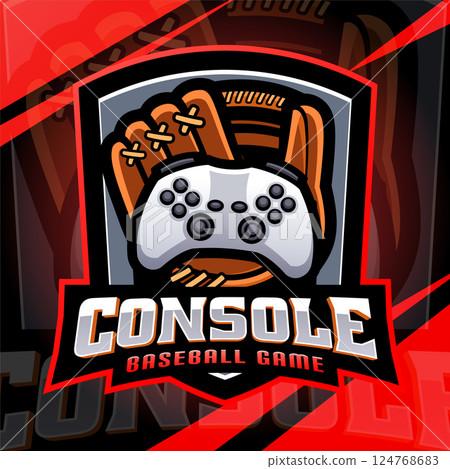 Console baseball game esport mascot logo design Console baseball game esport mascot logo design 124768683