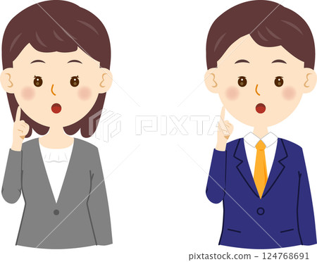 Questions of men and women in suits 124768691