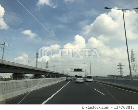 Jakarta, Indonesia - April 7th 2025 Traffic on MBZ highway during ied idul fitri  holiday from Bandung to Jakarta 124768813