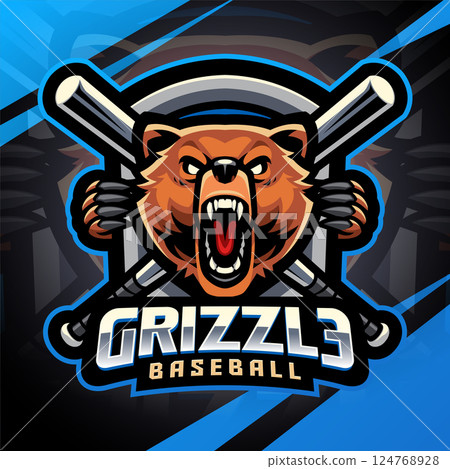 Grizzle baseball esport mascot logo design 124768928