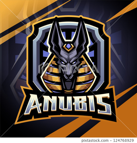 Anubis head esport mascot logo design 124768929